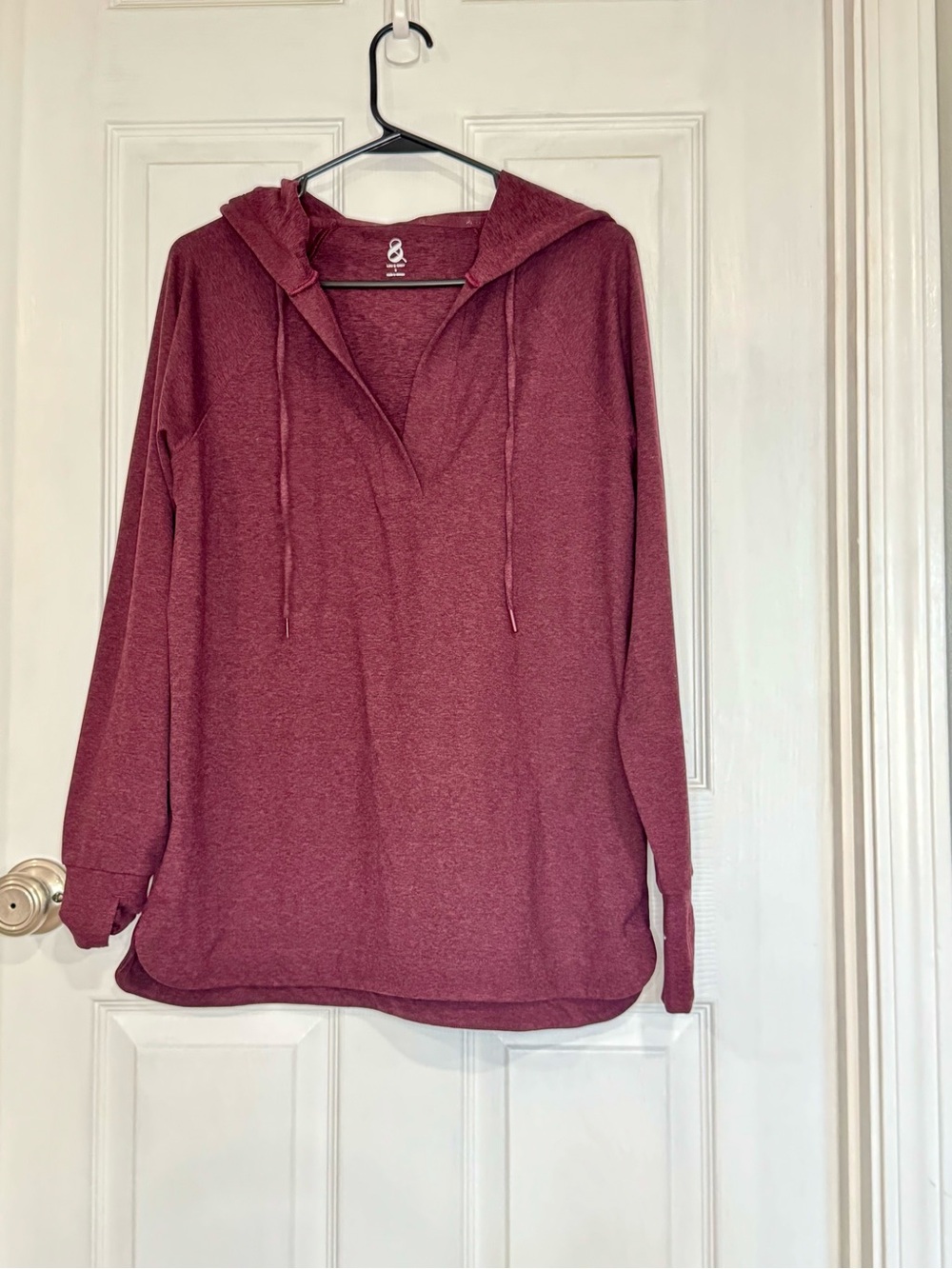 Lou & Grey Heathered Burgundy Pullover Top